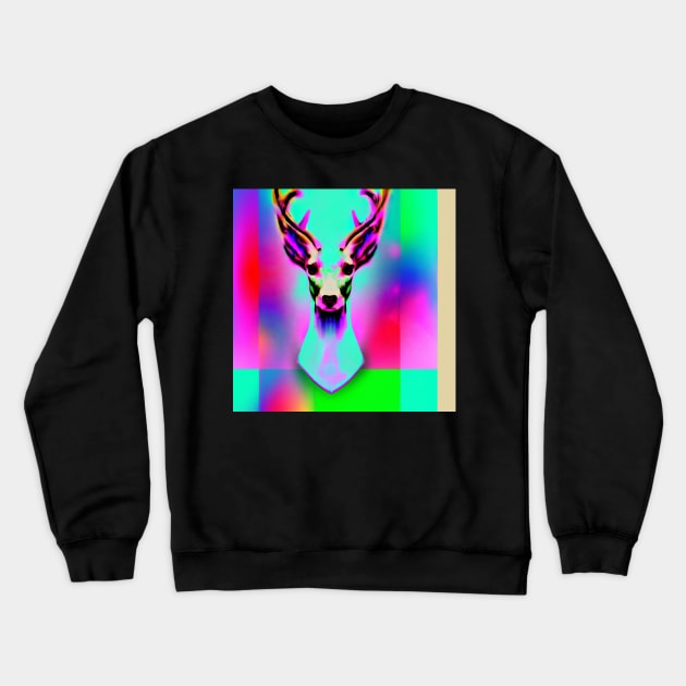 psychedelic Stag / Buck Crewneck Sweatshirt by Trip Tank